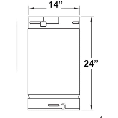 Metal-Fab Type B-Vent 14" x 24" Chimney Length Pipe