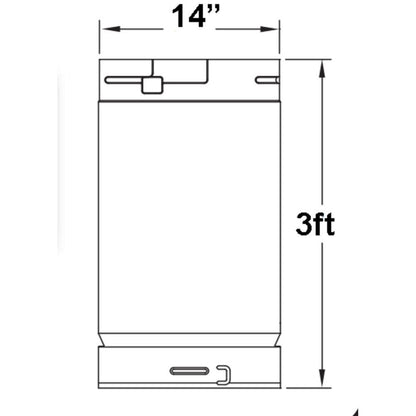 Metal-Fab Type B-Vent 14" x 36" Chimney Length Pipe