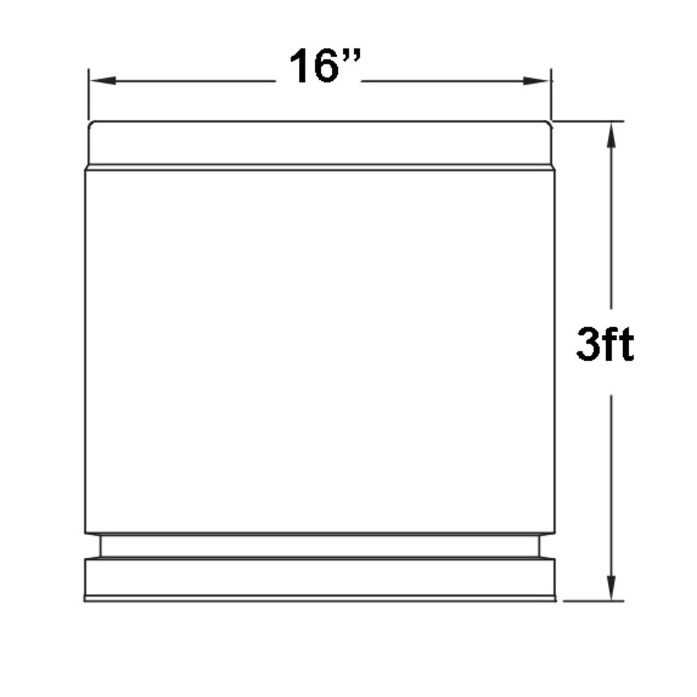 Metal-Fab Type B-Vent 16" x 36" Chimney Length Pipe