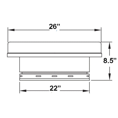 Metal-Fab Type B-Vent 22" to 26" Increaser