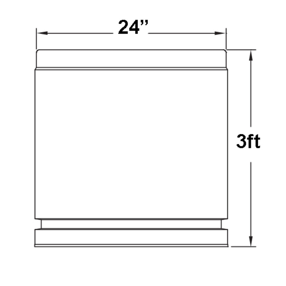 Metal-Fab Type B-Vent 24" x 36" Chimney Length Pipe