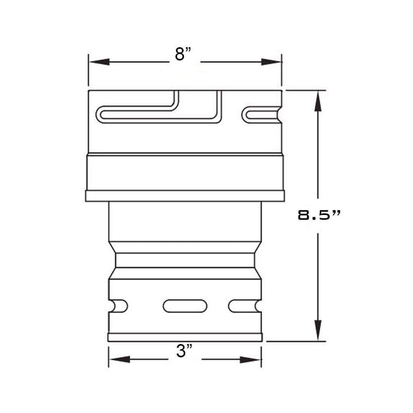 Metal-Fab Type B-Vent 3" to 8" Increaser