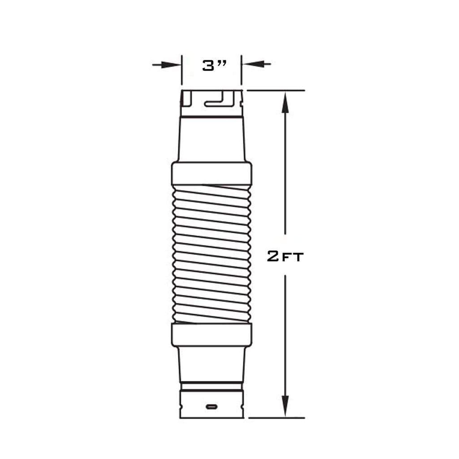 Metal-Fab Type B-Vent 3" x 24" Double Wall B-Flex Flexible Pipe Length