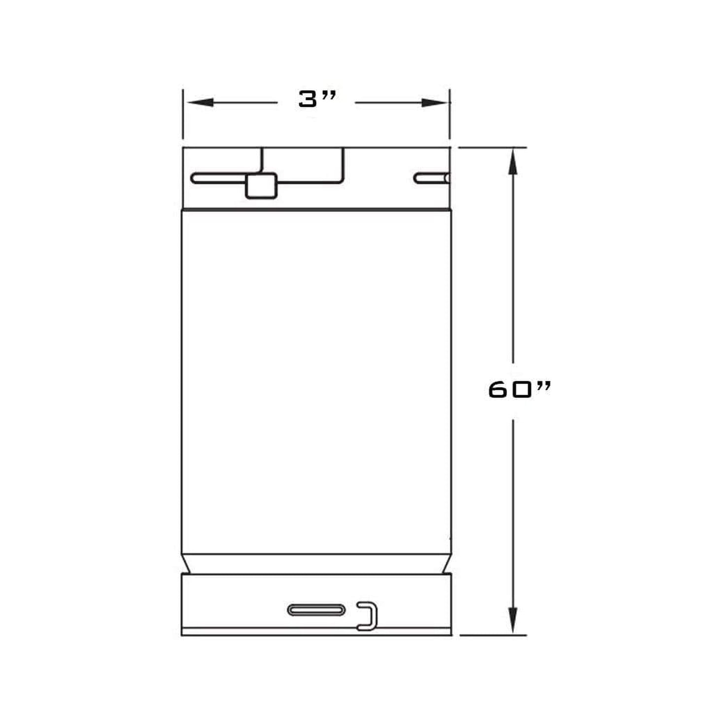 Metal-Fab Type B-Vent 3" x 60" Chimney Length Pipe