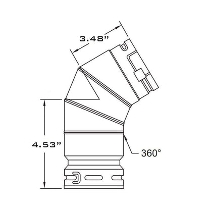 Metal-Fab Type B-Vent 3" x 60 Degree Adjustable Elbow