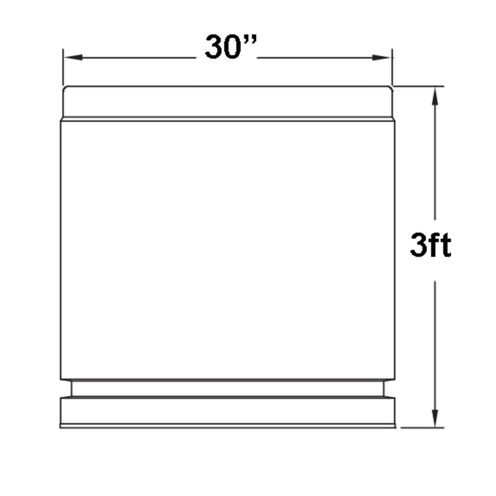 Metal-Fab Type B-Vent 30" x 36" Chimney Length Pipe