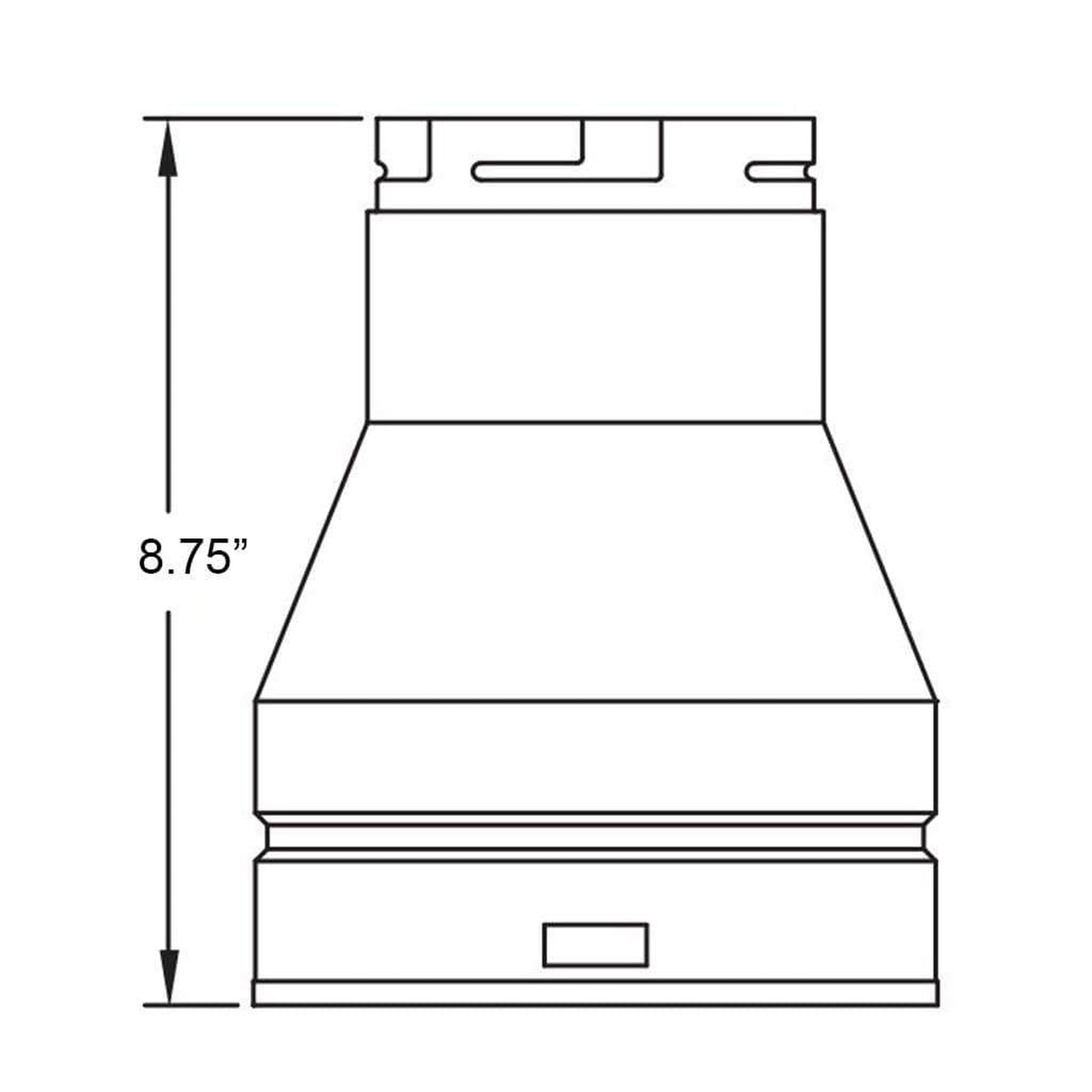 Metal-Fab Type B-Vent 4" Diameter Oval to Round Adapter
