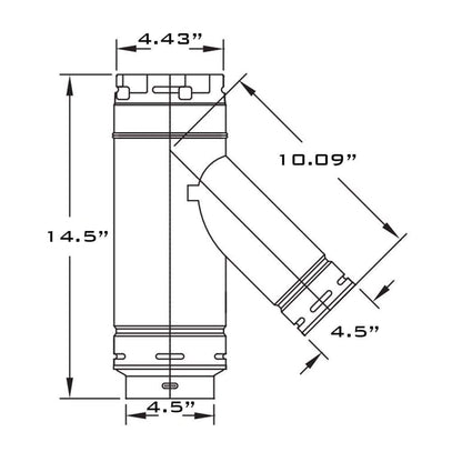 Metal-Fab Type B-Vent 4" x 4" x 4" Swivel Wye
