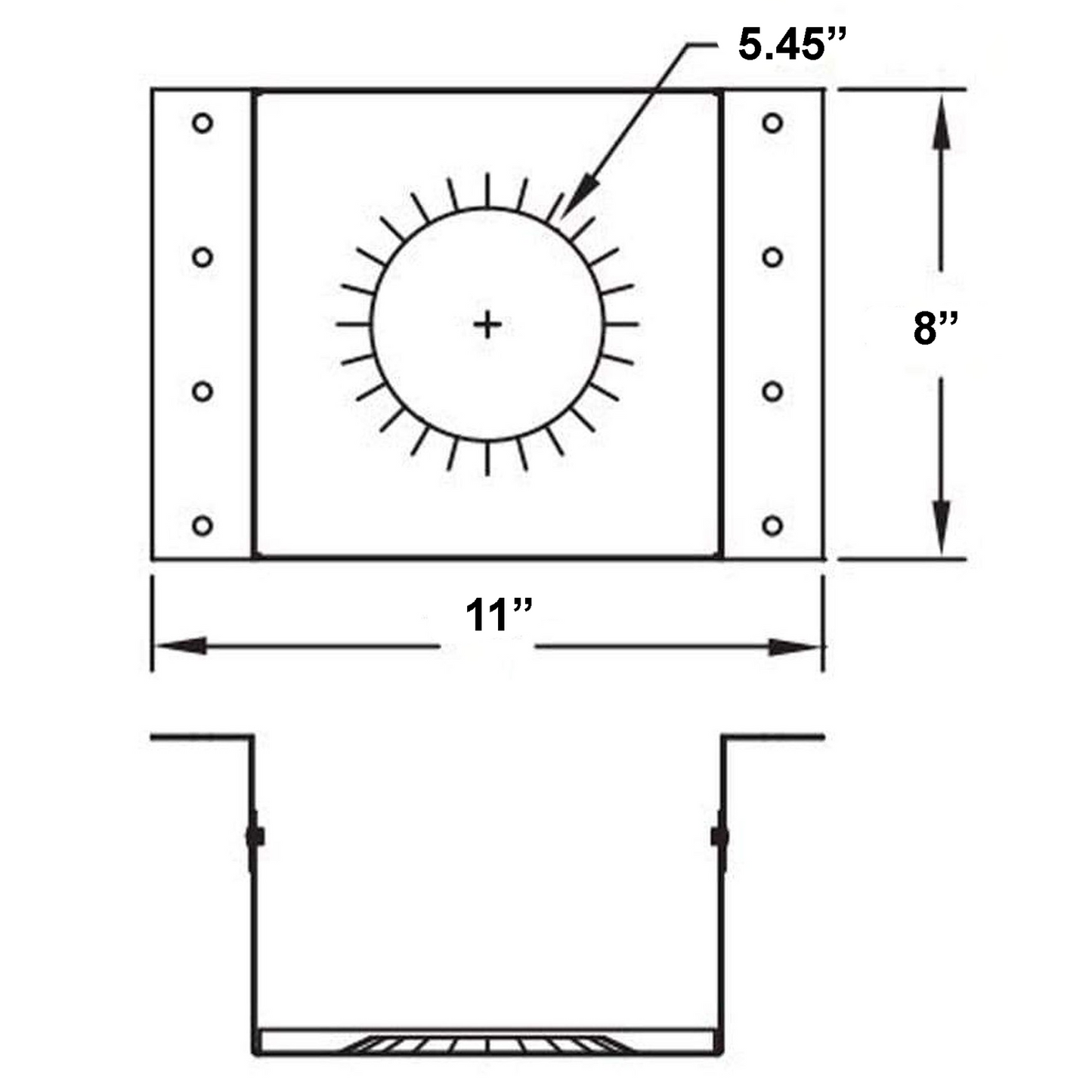 Metal-Fab Type B-Vent 5" Adjustable Support Plate