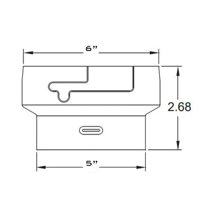 Metal-Fab Type B-Vent 5" to 6" Diameter No-Height Increaser