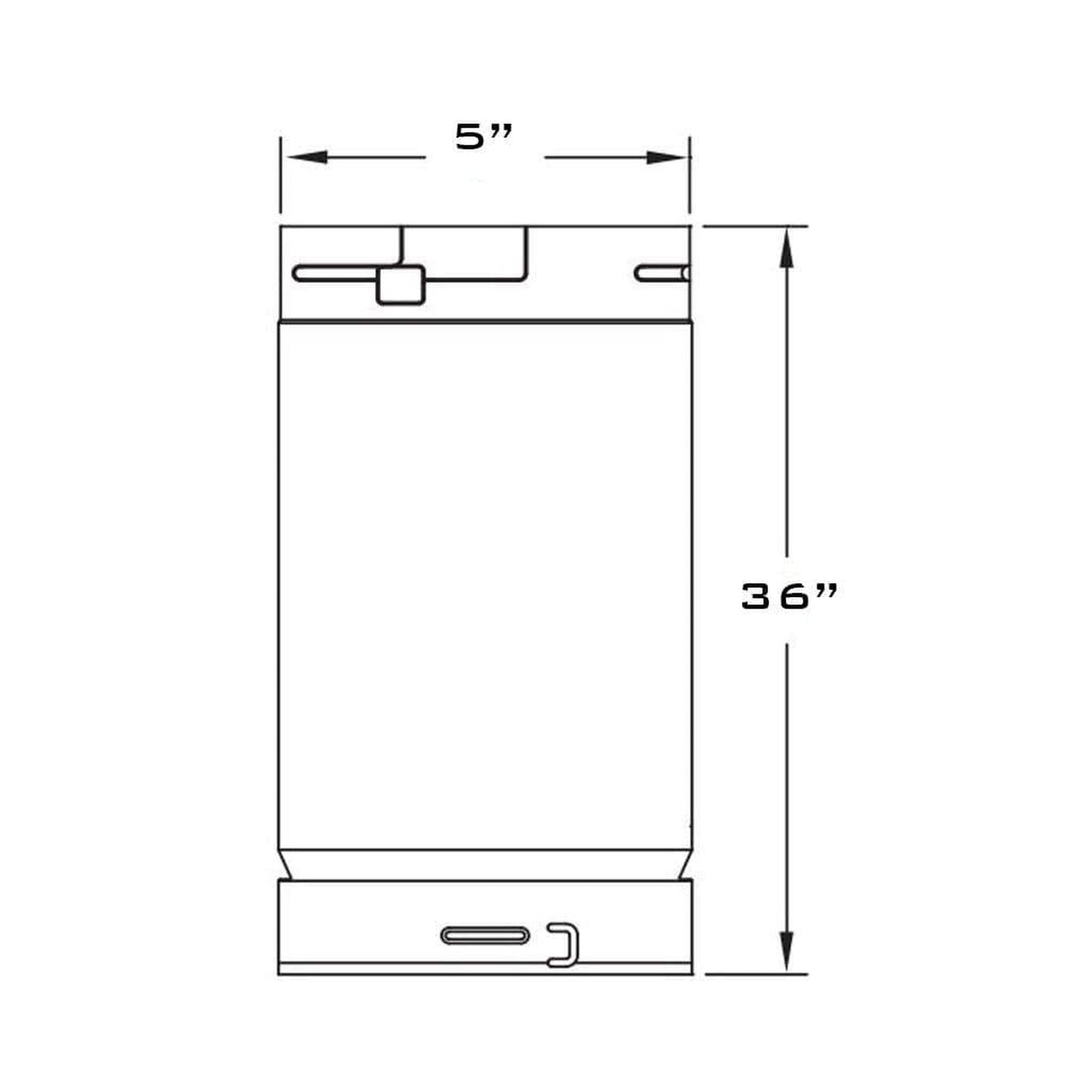 Metal-Fab Type B-Vent 5" x 36" Chimney Length Pipe