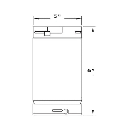 Metal-Fab Type B-Vent 5" x 6" Chimney Length Pipe
