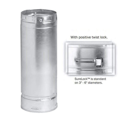 Metal-Fab Type B-Vent 5" x 6" Chimney Length Pipe