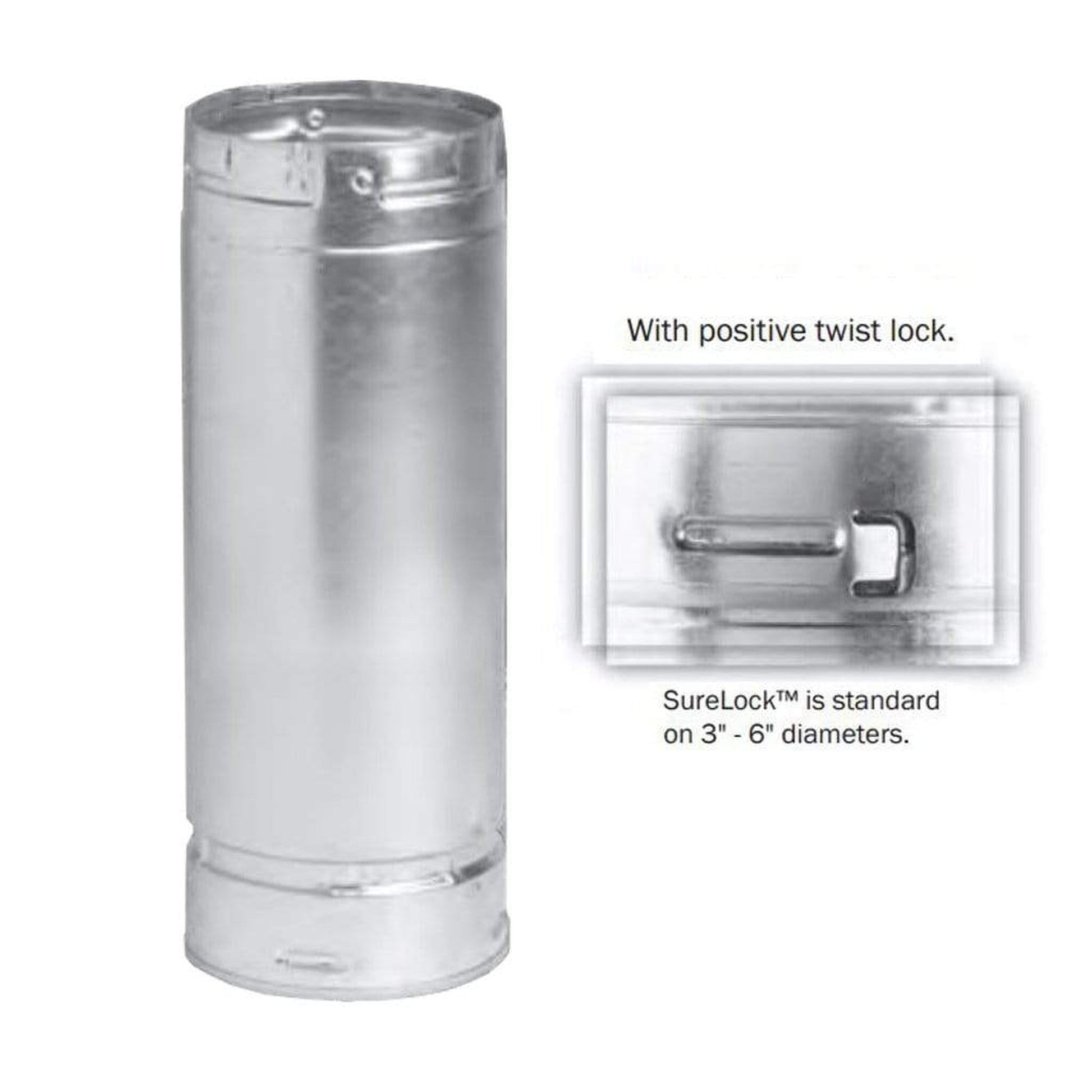Metal-Fab Type B-Vent 6" x 12" Chimney Length Pipe