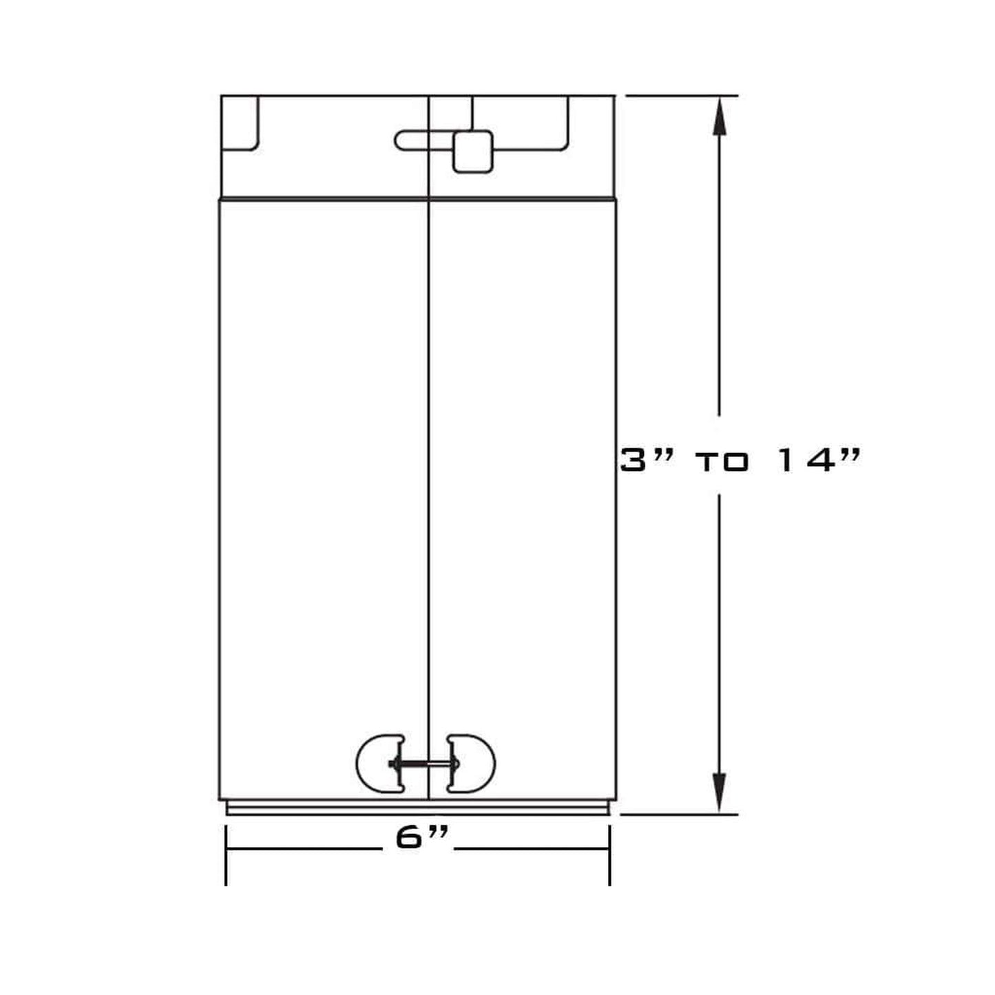 Metal-Fab Type B-Vent 6" x 18" Adjustable Length Pipe