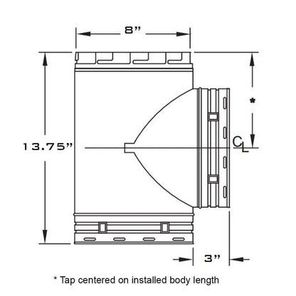 Metal-Fab Type B-Vent 7" x 14" Standard Tee