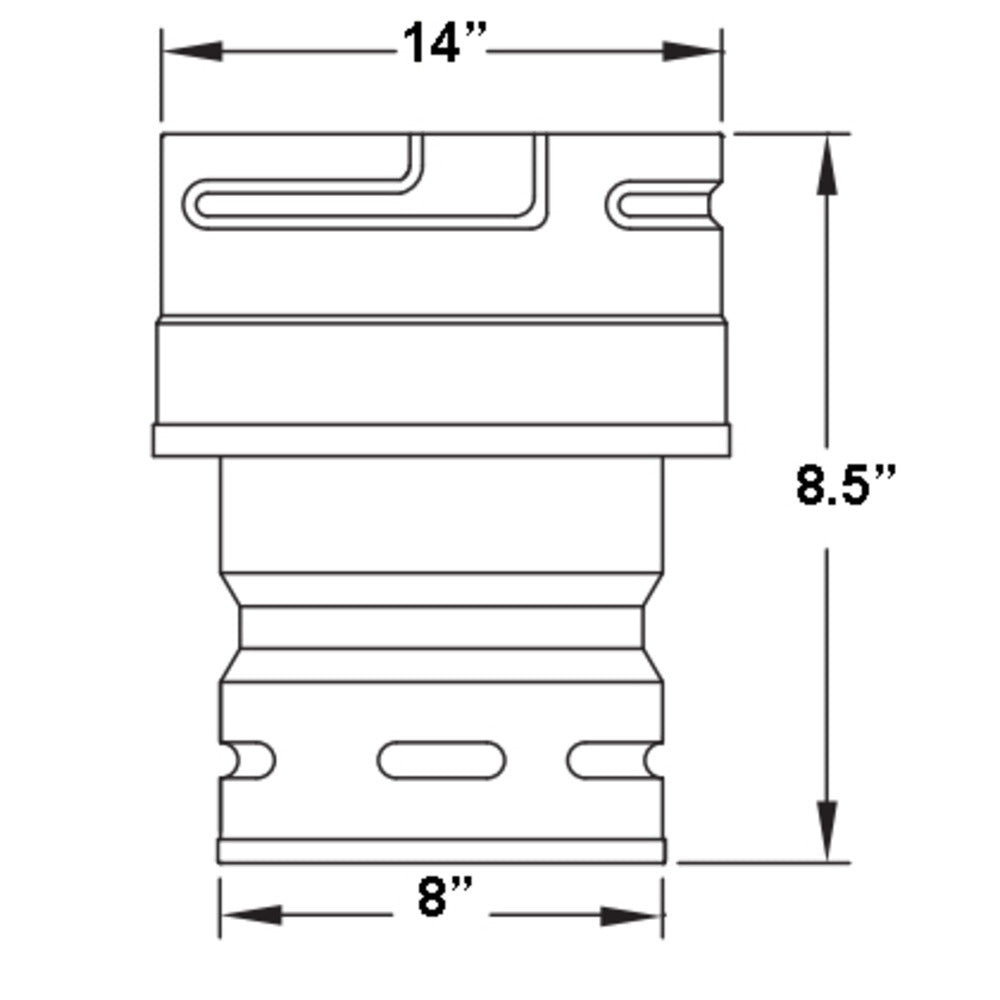Metal-Fab Type B-Vent 8" to 14" Increaser