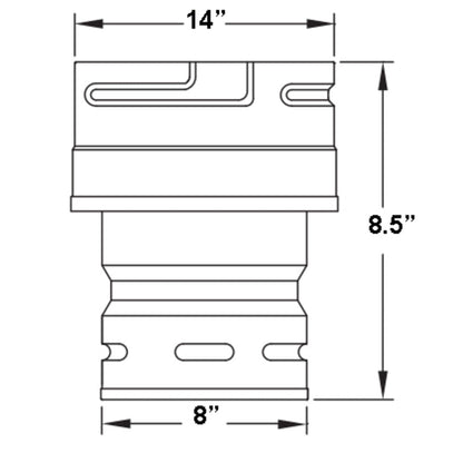 Metal-Fab Type B-Vent 8" to 14" Increaser
