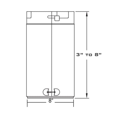 Metal-Fab Type B-Vent 8" x 12" Adjustable Length Pipe