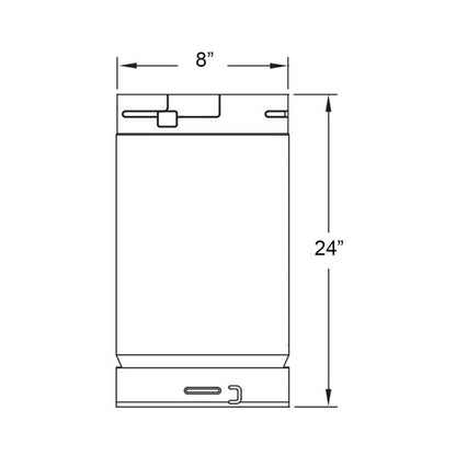 Metal-Fab Type B-Vent 8" x 24" Chimney Length Pipe