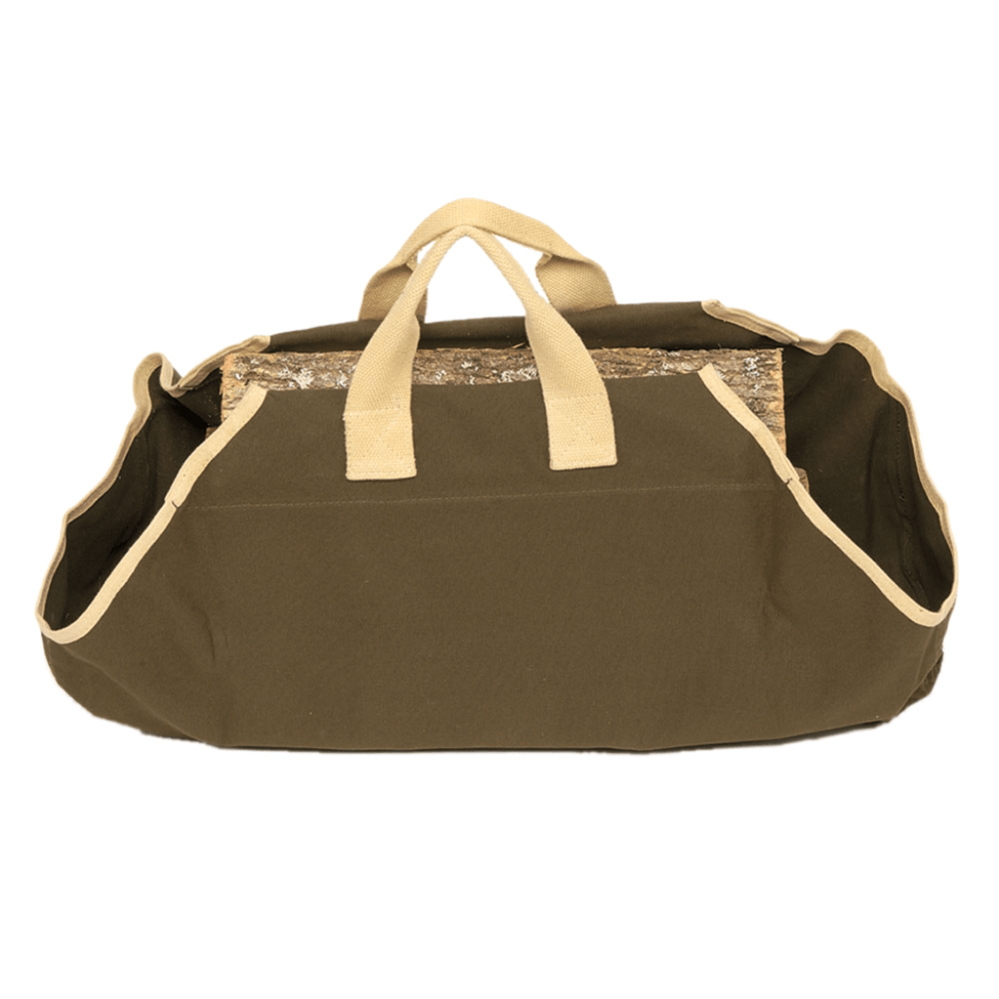 Minuteman Sage with Ivory Trim Canvas Log Carrier