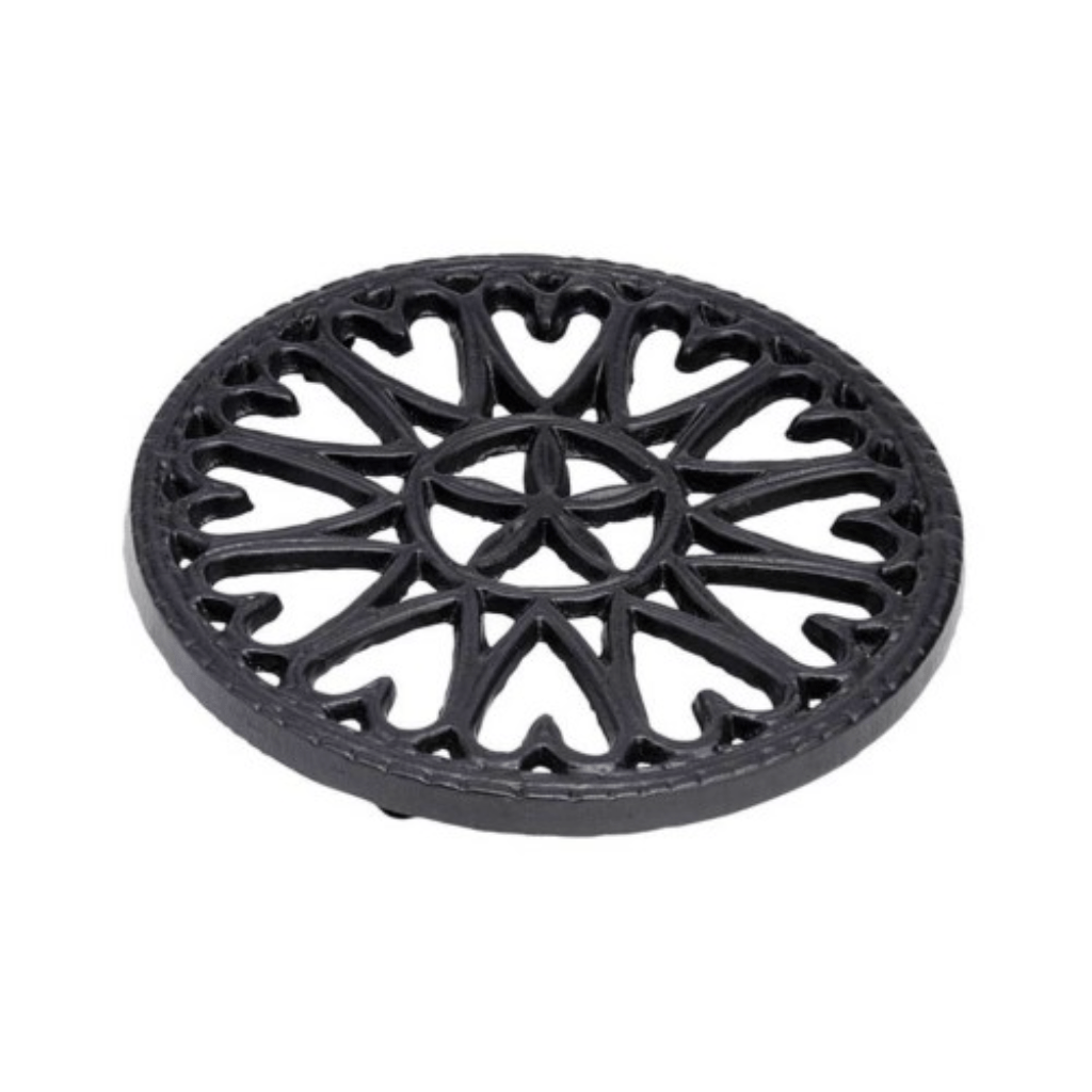  Cast Iron with Wood Trivet, Metal Trivets for Hot