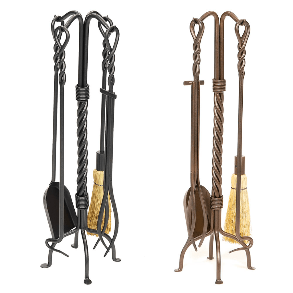 Minuteman Twisted Rope Fireplace Tool Sets