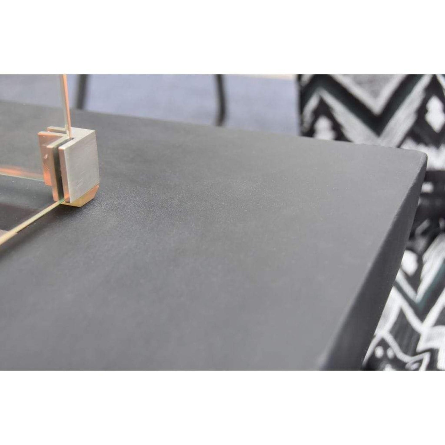 Modeno Aurora 34" Black Rectangle Concrete Liquid Propane Fire Table