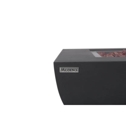 Modeno Aurora 34" Black Rectangle Concrete Liquid Propane Fire Table