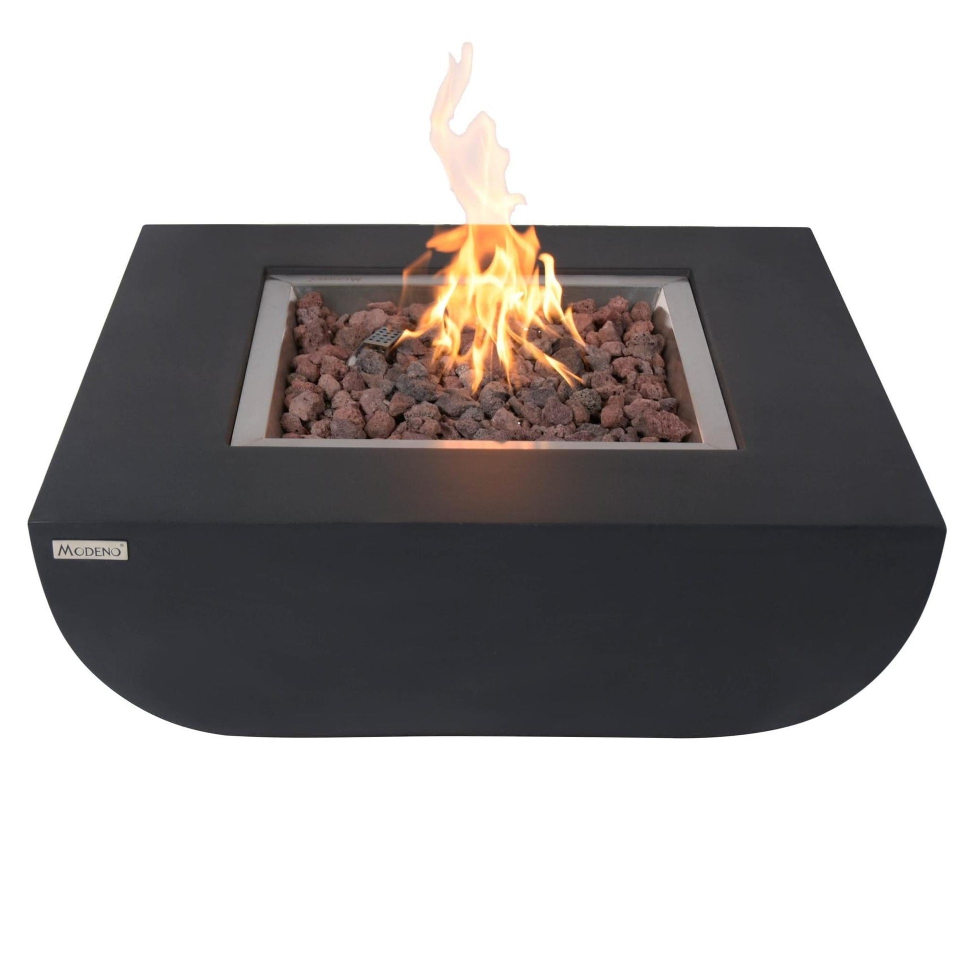 Modeno Aurora 34" Black Rectangle Concrete Liquid Propane Fire Table