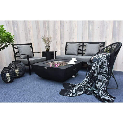 Modeno Aurora 34" Black Rectangle Concrete Natural Gas Fire Table