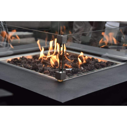 Modeno Aurora 34" Black Rectangle Concrete Natural Gas Fire Table