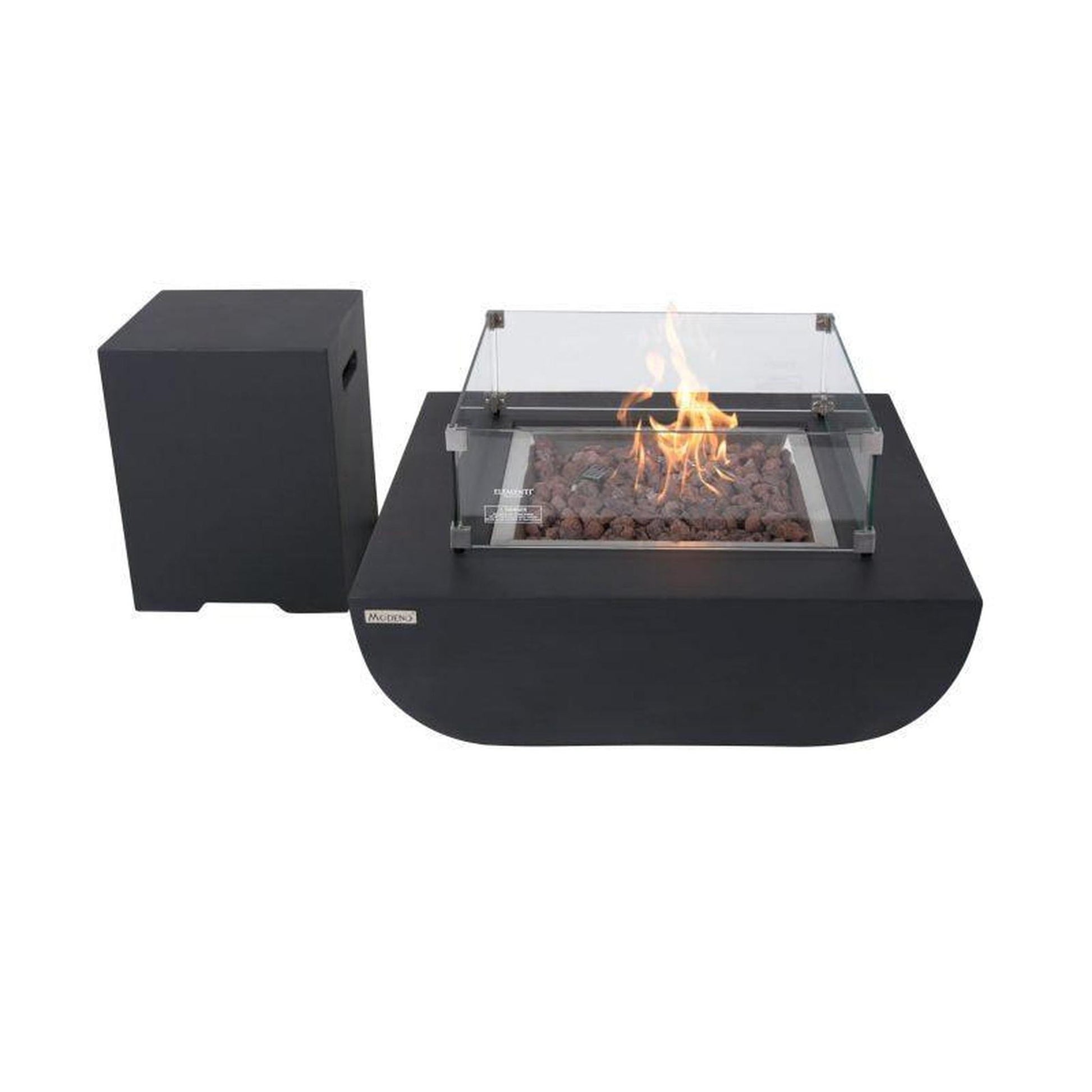 Modeno Aurora 34" Black Rectangle Concrete Natural Gas Fire Table