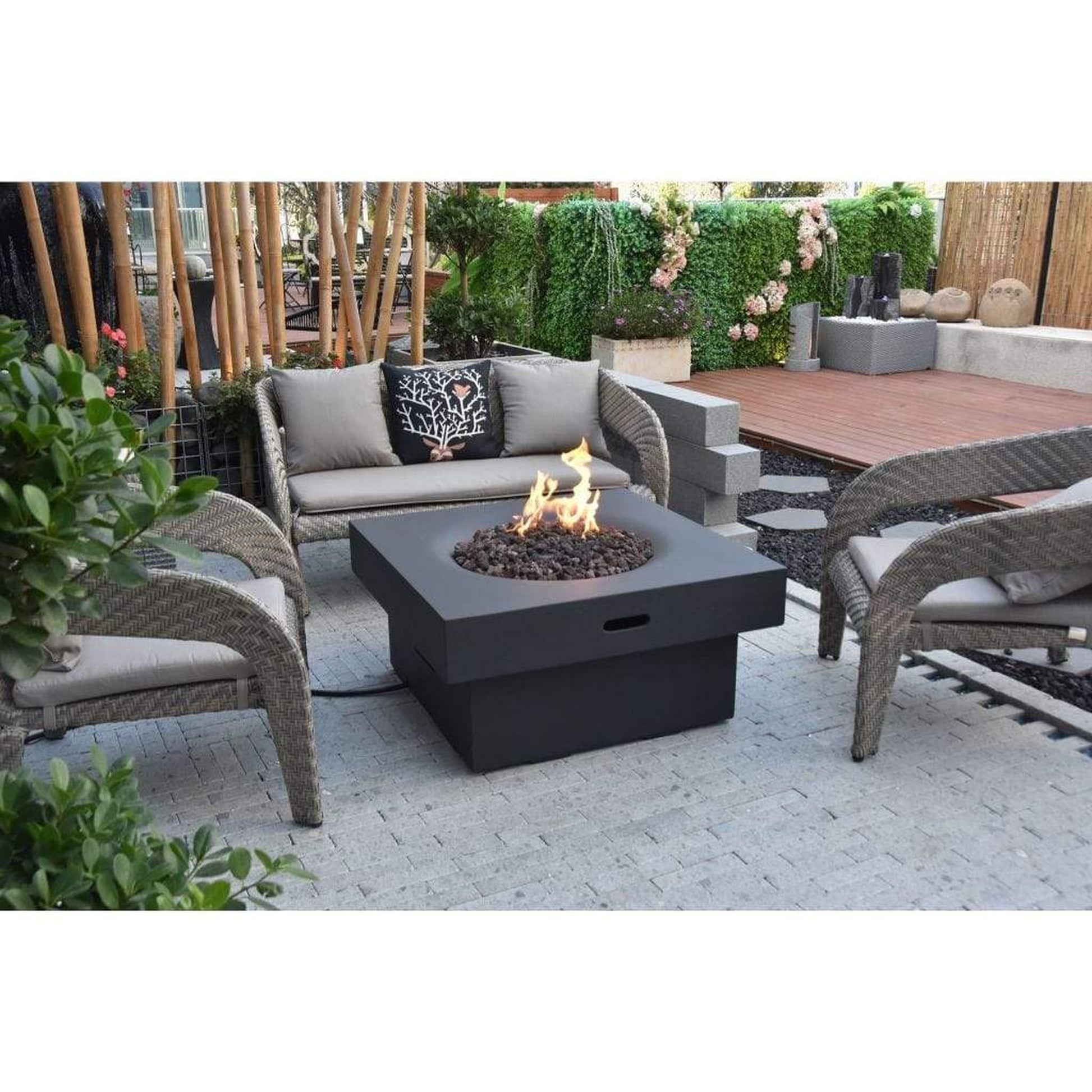 Modeno Branford 34" Black Liquid Propane Fire Table