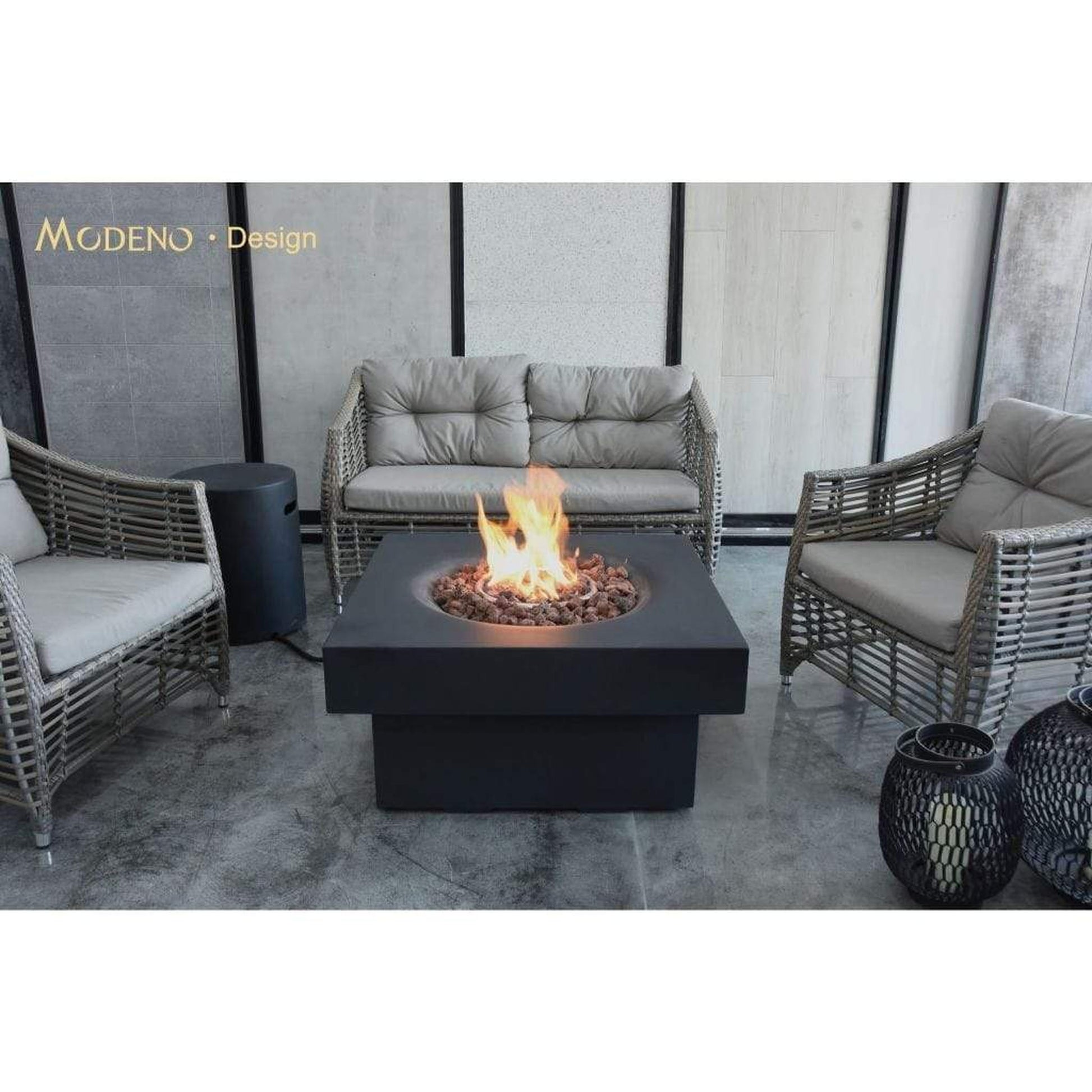 Modeno Branford 34" Black Liquid Propane Fire Table