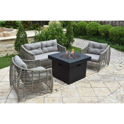 Modeno Burlington 34" Matte Black Fire Table