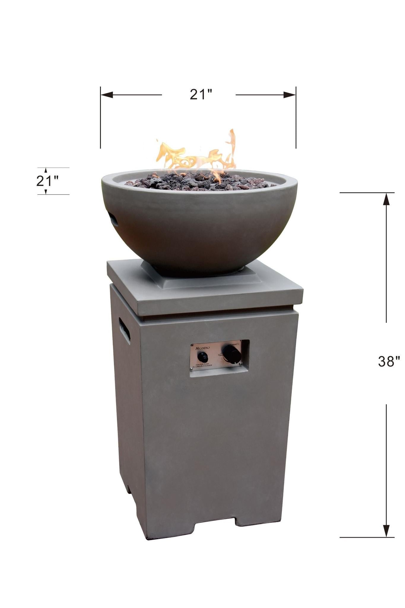 Modeno Exeter 21" Light Gray Fire Pit