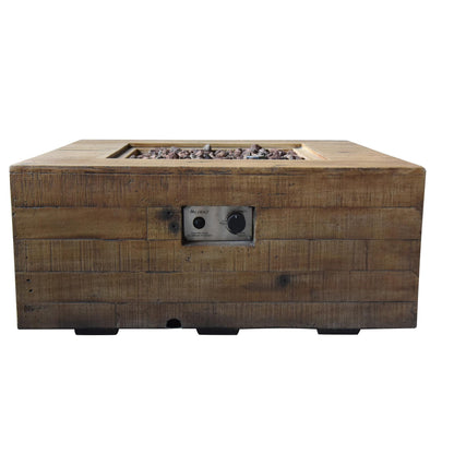 Modeno Fire 34" Square Redwood Concrete Natural Gas Fire Table