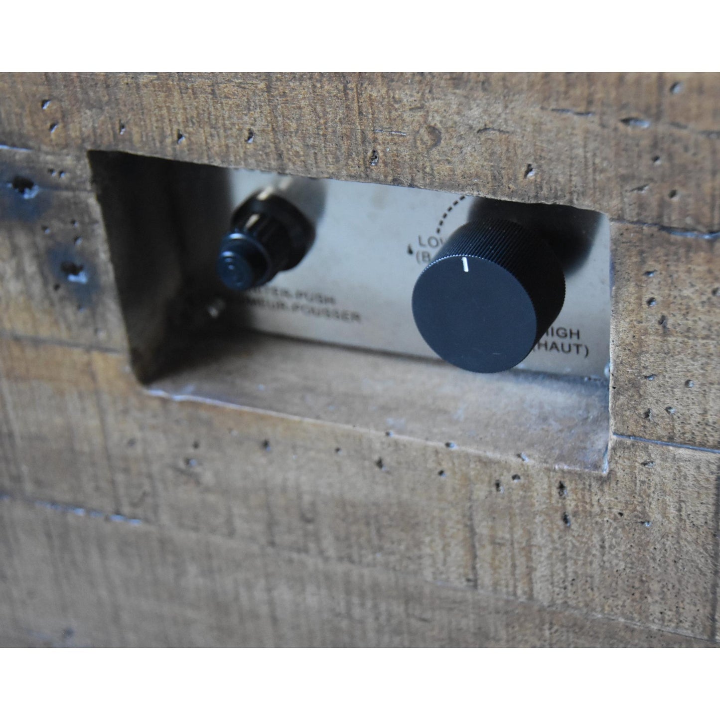 Modeno Fire 34" Square Redwood Concrete Natural Gas Fire Table