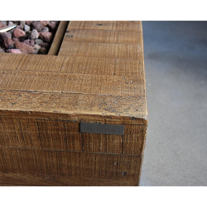 Modeno Fire 34" Square Redwood Concrete Natural Gas Fire Table