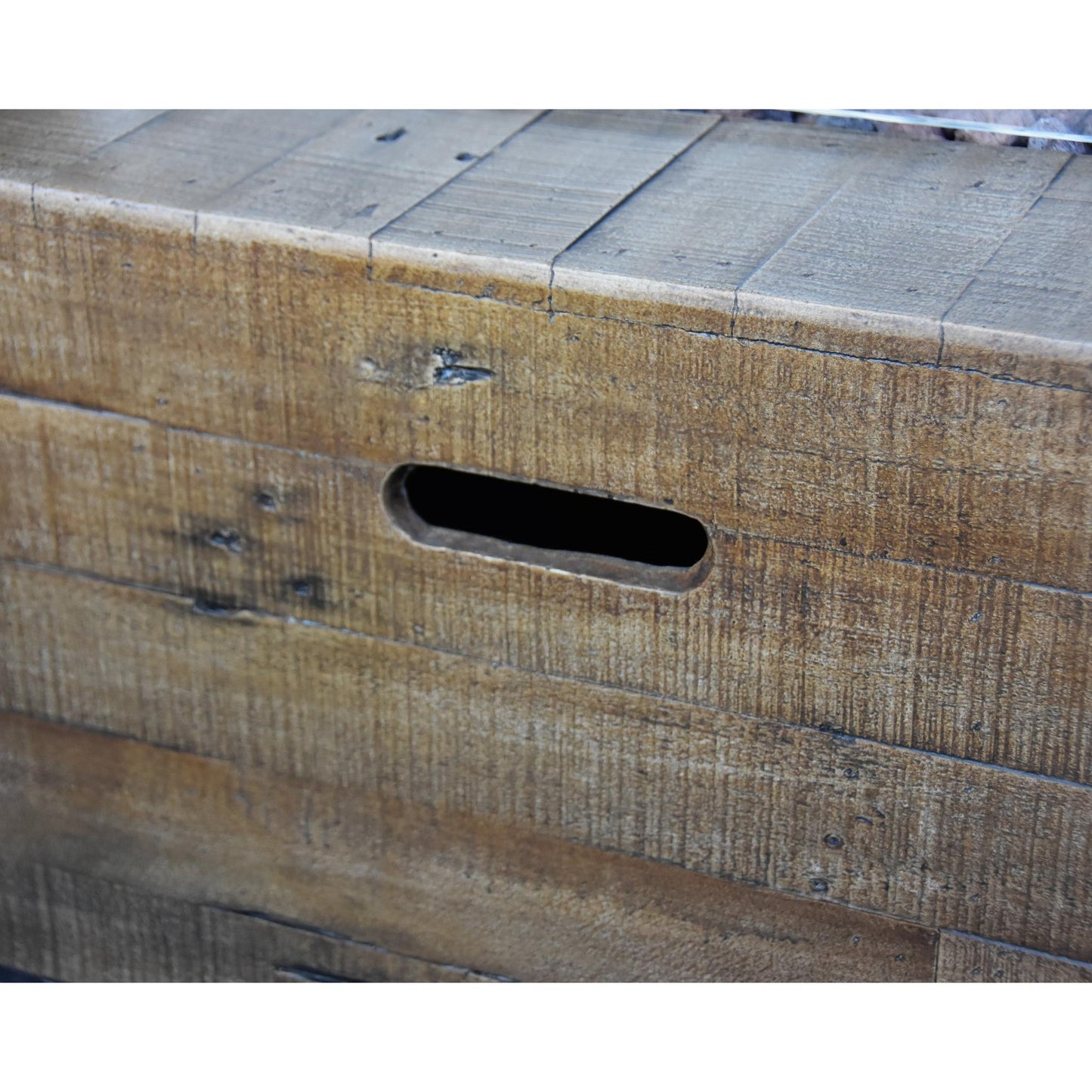 Modeno Fire 34" Square Redwood Concrete Natural Gas Fire Table