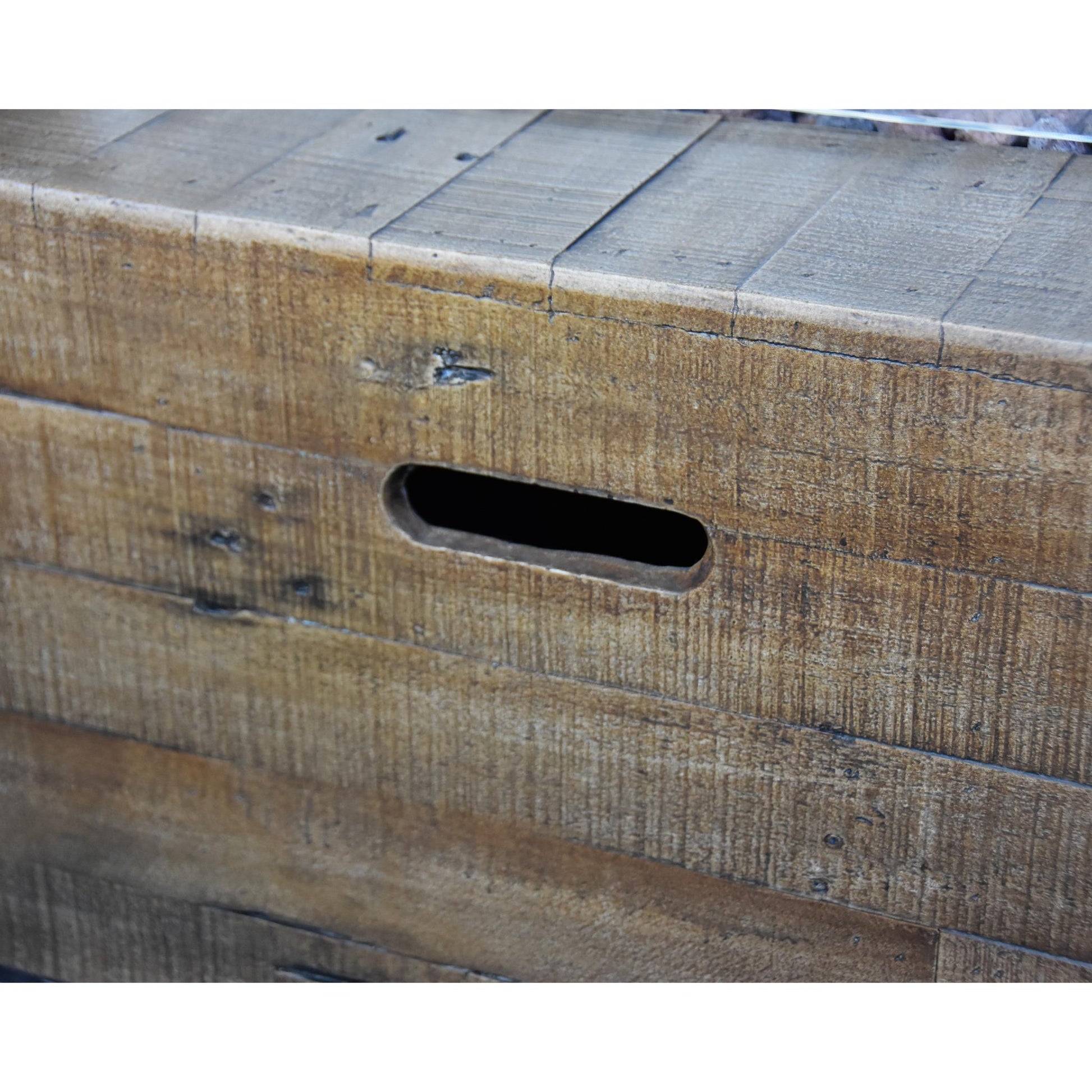 Modeno Fire 34" Square Redwood Concrete Natural Gas Fire Table