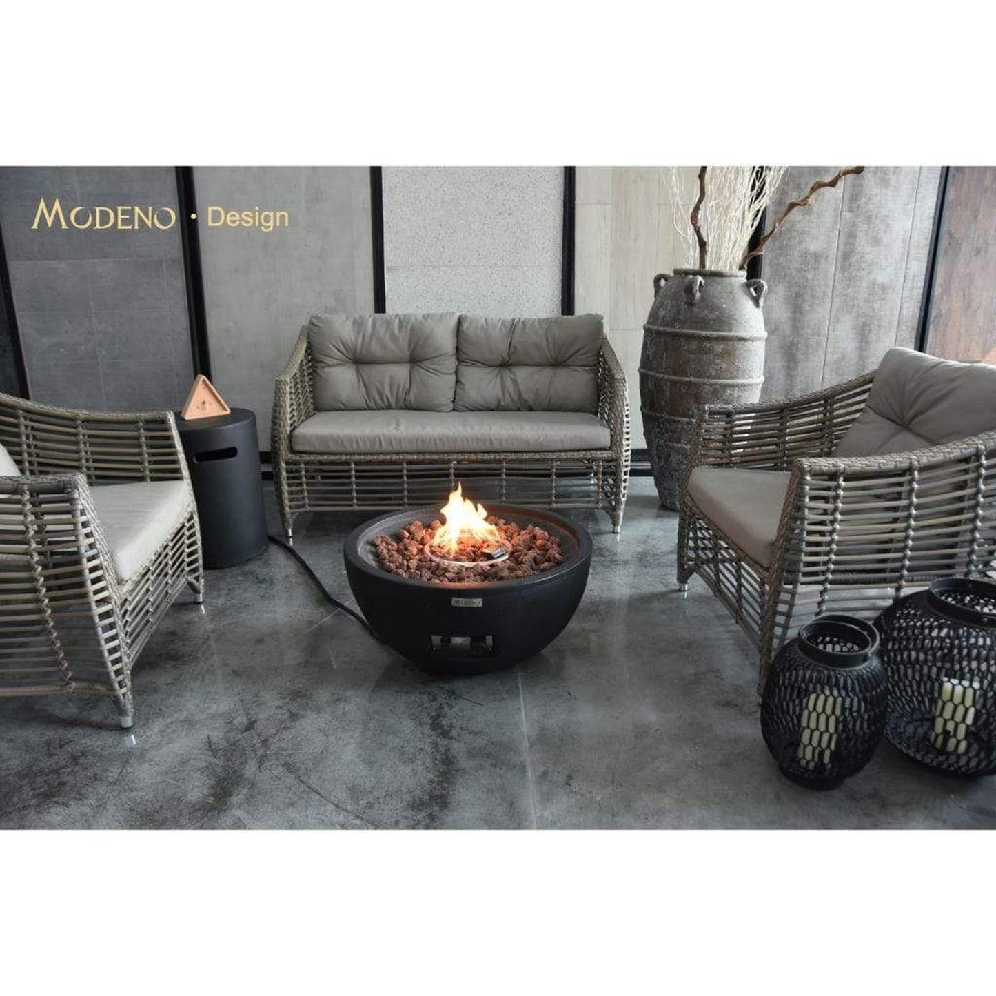 Modeno Jefferson 26" Black Natural Gas Fire Bowl