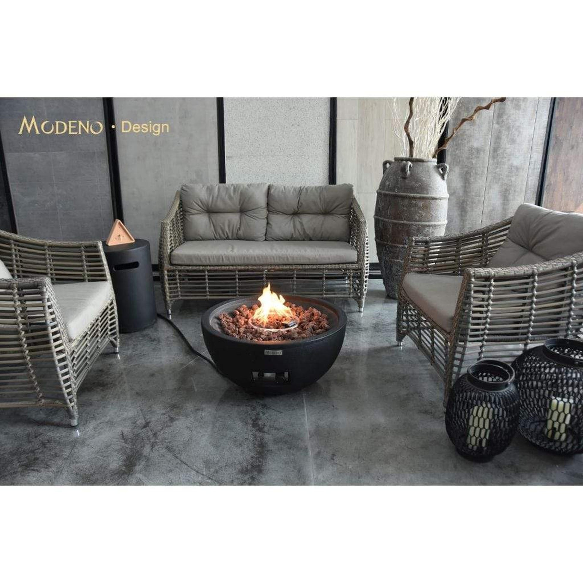 Modeno Jefferson 26" Black Natural Gas Fire Bowl
