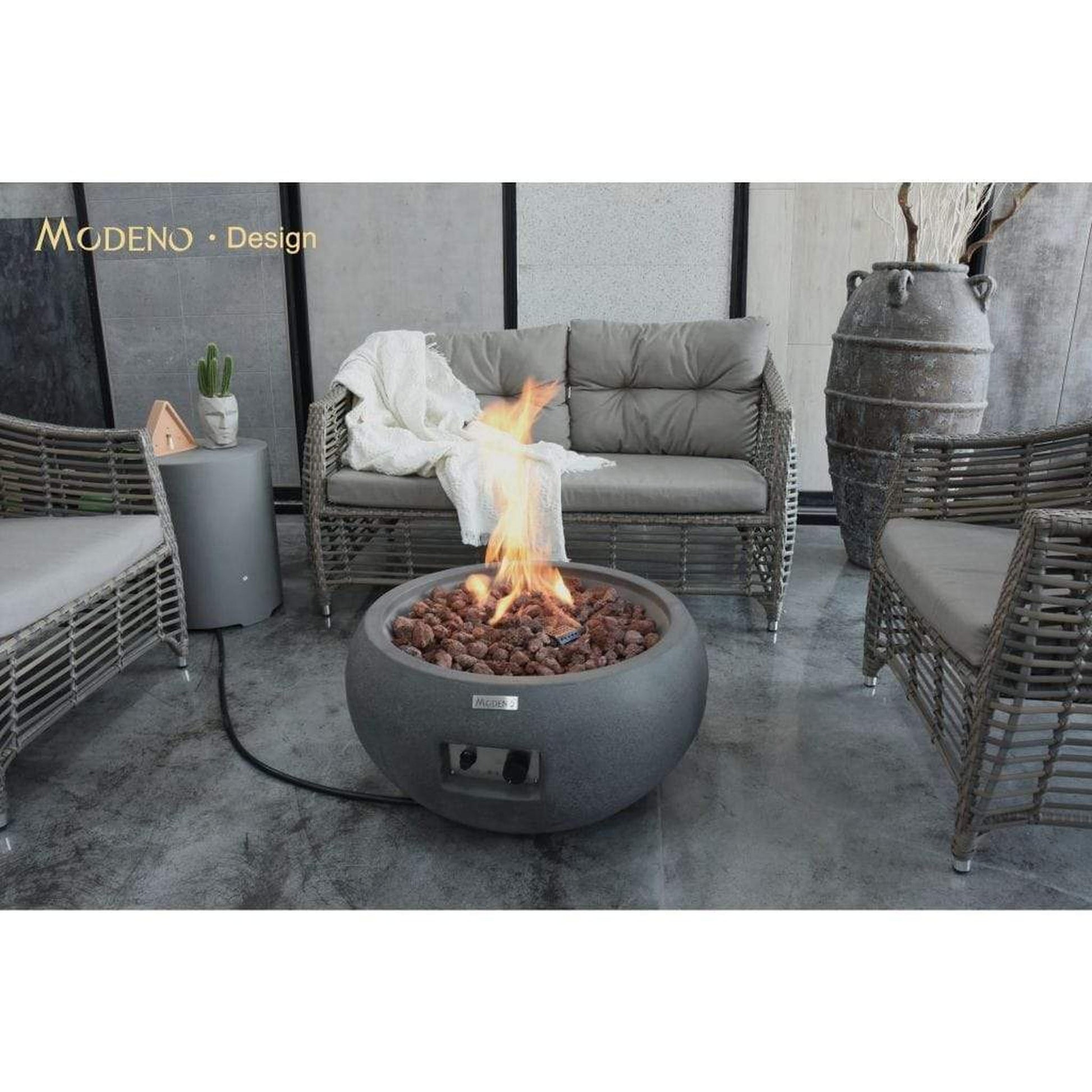 Modeno Newbridge 26" Gray Liquid Propane Fire Bowl