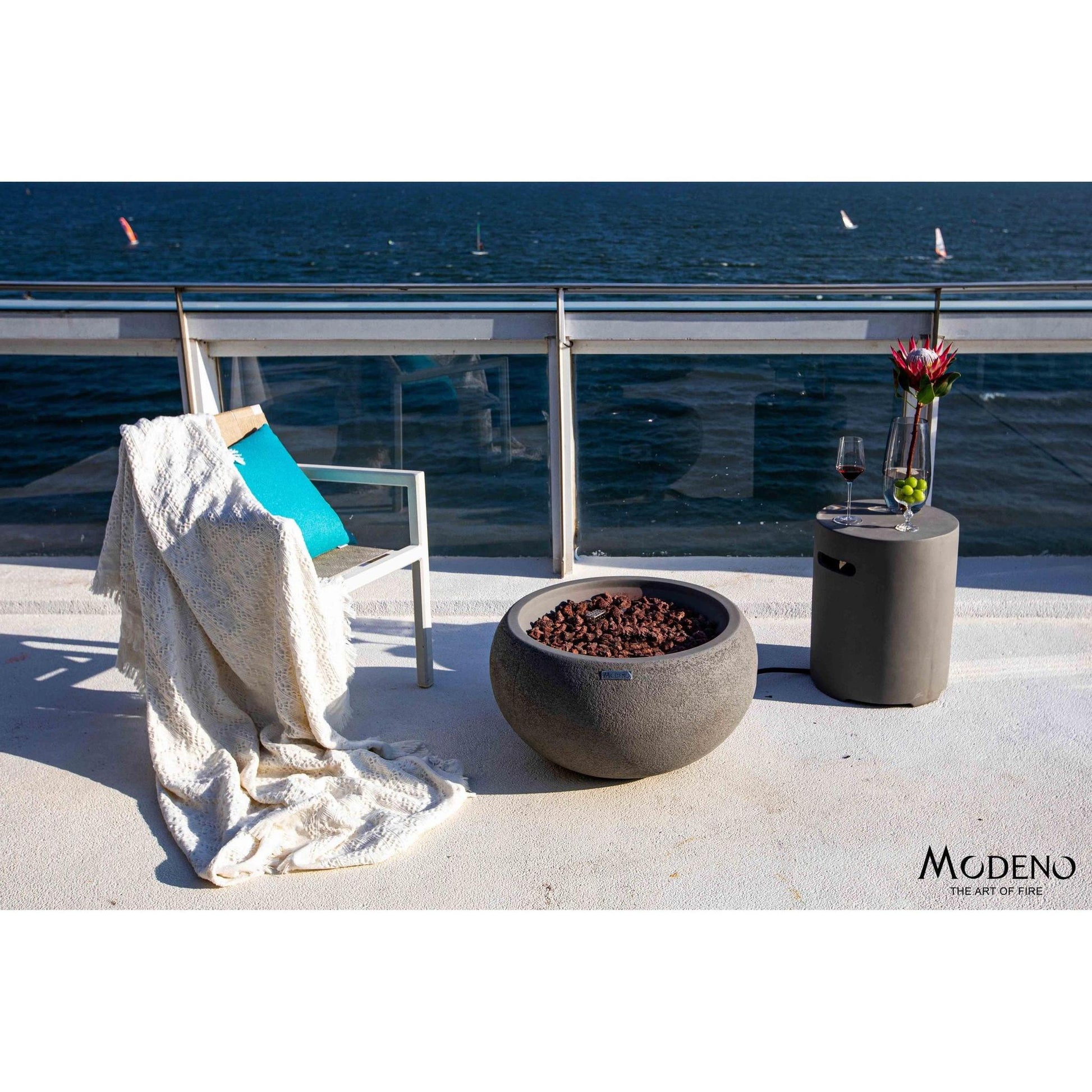 Modeno Newbridge 26" Gray Liquid Propane Fire Bowl