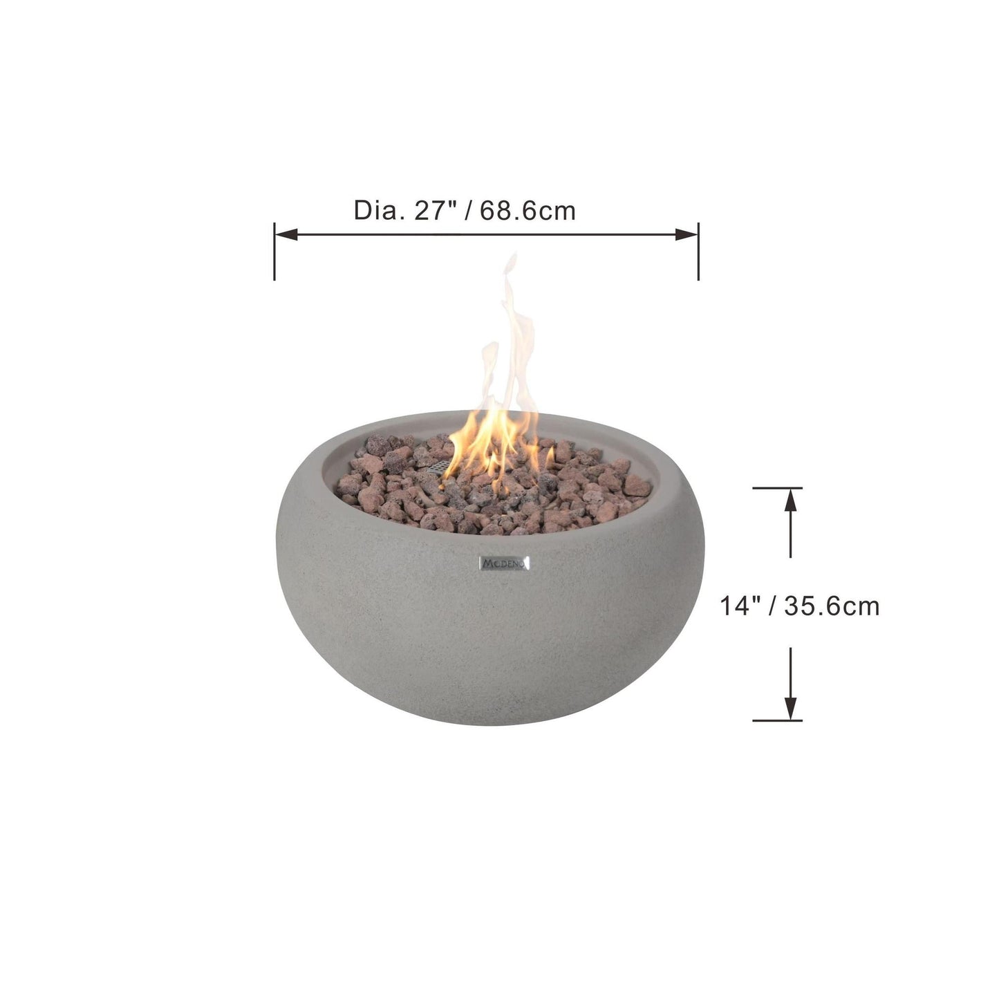 Modeno Newbridge 26" Gray Liquid Propane Fire Bowl