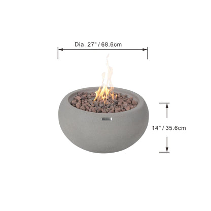 Modeno Newbridge 26" Gray Liquid Propane Fire Bowl