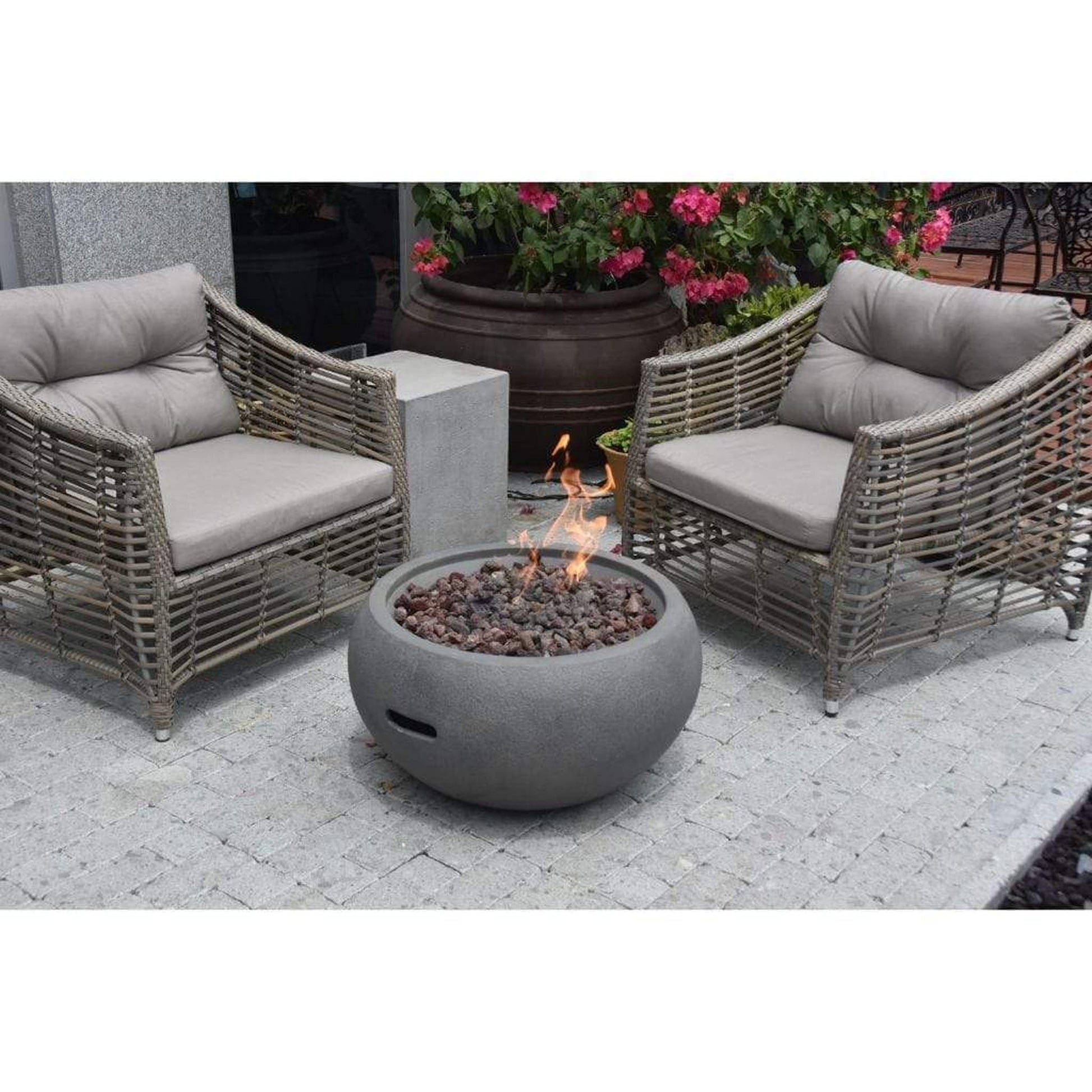 Modeno Newbridge 26" Gray Liquid Propane Fire Bowl