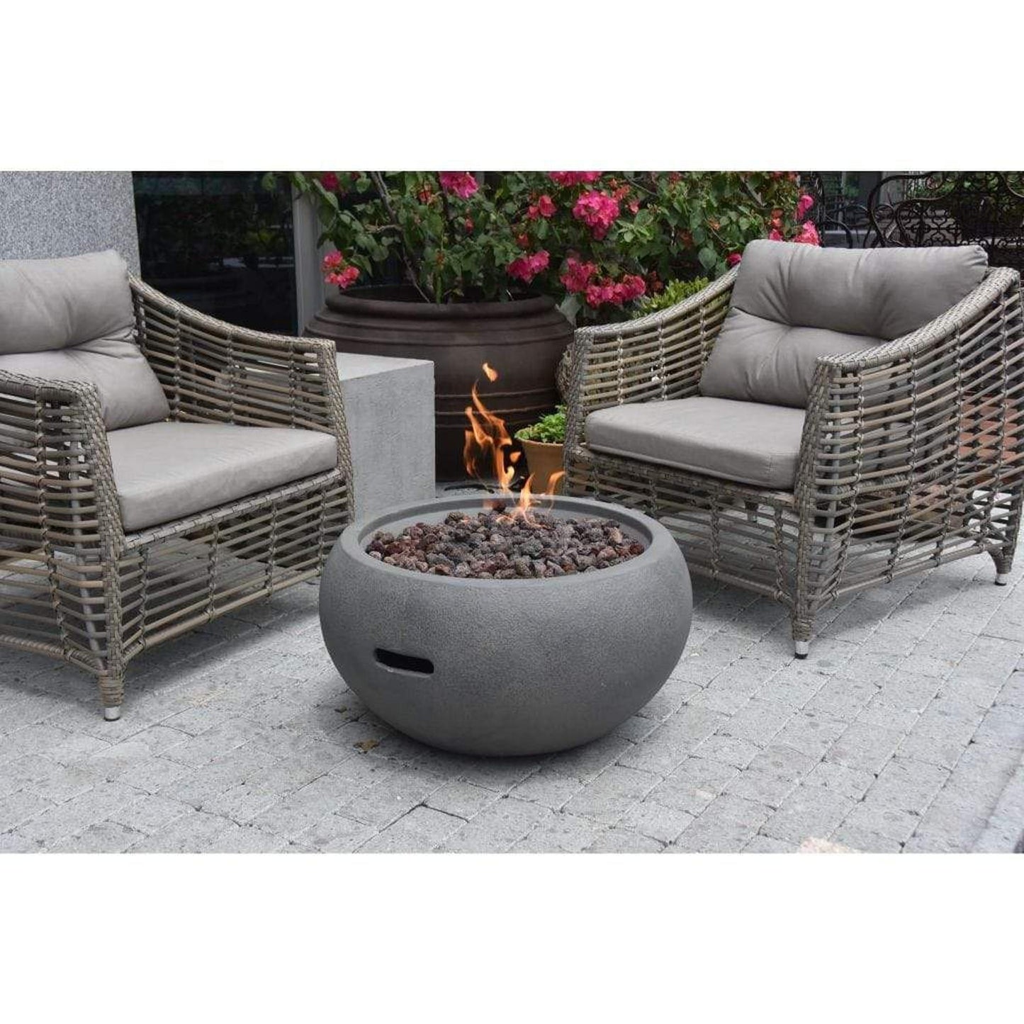 Modeno Newbridge 26" Gray Natural Gas Fire Bowl